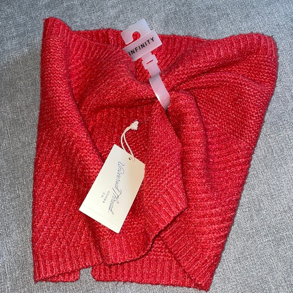 Universal Thread Red Ribbed Knitted Snood Scarf - OSFM
